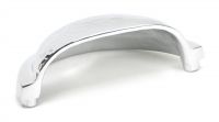 Bright Chrome Curved Drawer Pull with Hammered Handle Interior