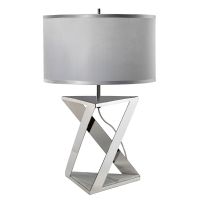 Bright Chrome Table Lamp Switched Off 