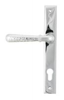 Bright Chrome Hammered Slimline Lever Door Handle Back