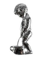 Bright Chrome Little Boy Toilet Sign