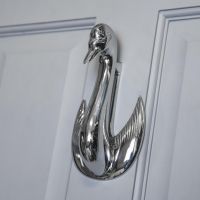 Bright Chrome "Odette" Swan Door Knocker