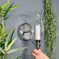 Bright Chrome Old Style Gas Lamp Bathroom Wall Light to Scale