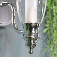 Close-up of the Bright Chrome Finish with Seeded Glass