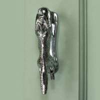 Bright Chrome Running Fox Door Knocker