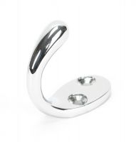 Bright Chrome Single Pronged Coat Hook