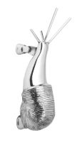 Side view of Bright Chrome Snail door Knocker