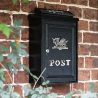 Deluxe Bright Chrome “Viserion - Welsh Dragon" Wall Mounted Post Box