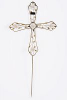 Cream Roses Memorial Cross