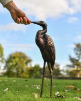 Bronze and Copper Aluminium Crane Garden Sculpture scale