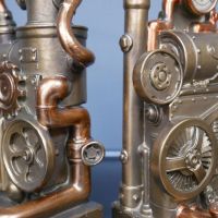 Bronze Effect Steampunk Inspired Bookends Close-Ups