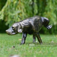 Bronze Finish Dog Peeing Garden Sculpture