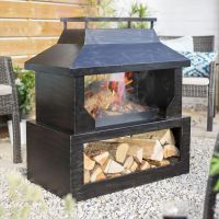 Bronze Wood Burner in the Garden