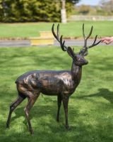 Antique Bronze Aluminium Stag Sculpture to Scale