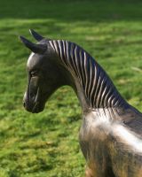 Mane On The Bronze Standing Foal Garden Sculpture
