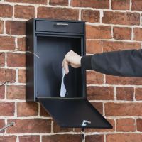 Front Opening Door on the "Brookville" Black Wall Mounted Post Box