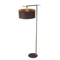 Brown and Polished Brass Floor Light