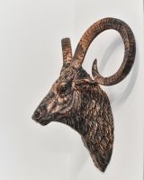 View of the Side of the Brushed Bronze Mouflon Wall Bust