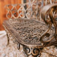 Close-up of the Ornate Design on the Bench