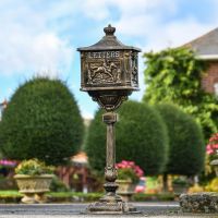 Brushed Gold "Huntingdon" Victorian Post Box with Stand