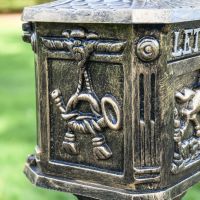Close-Up of Product Detail on Cast Aluminium Post Box