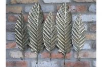 Brushed Gold Leaf-Shaped Hook Rack