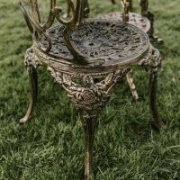 Close up of "Rosebud" detailing on Chair 