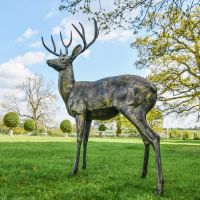 Brushed Gold Standing Deer Sculpture