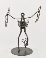 "Breaking the Chains" Recycled Metal Sculpture
