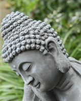 Close up of intricate detail on resin garden sculpture