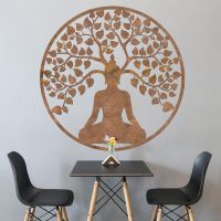 "Buddha Tree" Rustic Wall Art in the Living Room