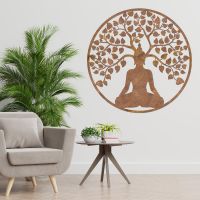 "Buddha Tree" Rustic Wall Art in a Modern Sitting Room