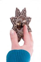 “Hallowed Helia” Burning Sun Bell Push - Antique Brass