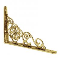 Solid Brass Pittsburgh scroll effect shelf bracket