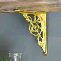 Polished brass shelf bracket