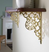 Polished brass Spiders web shelf bracket