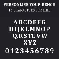 Personalisation options for memorial garden bench