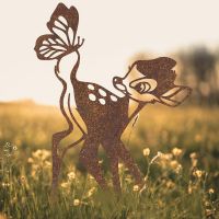 Rustic Cartoon Deer Silhouette in Situ in a Field