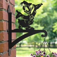 Cartoon Male Duck Hanging Basket Bracket in Situ