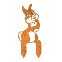 Cartoon Rabbit Iron Silhouette in a Rustic Finish