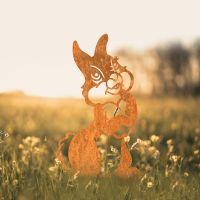Cartoon Rabbit Iron Silhouette in Situ in a Field