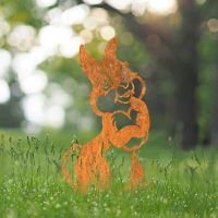 Cartoon Rabbit Iron Silhouette in the Garden