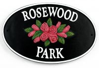 rose design cast iron plaque
