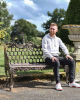 Scale Shot of Cast Aluminium "Roman Buckle" Three Seater Garden Bench
