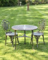 Cast Aluminium "Athena" Two Seater Outdoor Bistro Set in Situ