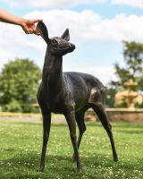 Scale Shot of Cast Aluminium Doe Sculpture - Facing Left
