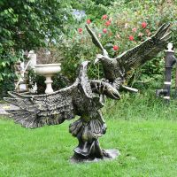 Cast Aluminium Eagles Fighting Sculpture