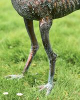 Cast Aluminium "Mason" Emu Garden Sculpture in Verdigris Legs Detail