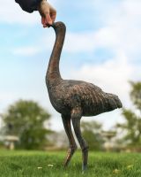 Cast Aluminium "Mason" Emu Garden Sculpture in Verdigris with Hand for Scale