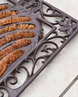 Close-Up of Brush On Two-in-One Boot Scraper & Doormat