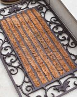 Cast Iron 2-in-1 Ornate "Aureate" Rectangular Doormat & Boot Scraper in SItu